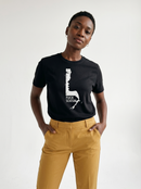 gravisk F*ck Sexism organic graphic tee. Distressed white profile silhouette with FUCK SEXISM set inside it.