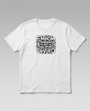 gravisk Feminism Is Not A Bad Word organic graphic tee. Dense ornamental typography: FEMINISM IS NOT A BAD WORD, B WORD.