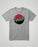 gravisk Égalité organic graphic tee. Égalité in worn script on a distressed red and black circle.