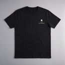 gravisk Love Minimalism organic graphic tee. Small chest print: an architectural icon above LOVE MINIMALISM lettering.