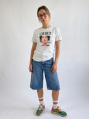 gravisk Quiet Roar organic graphic tee. Pop-art portrait between QUIET and a small ROAR speech bubble.