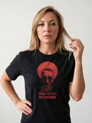 gravisk Socially Selective, Not Awkward organic graphic tee. A man in round glasses, hand over his mouth, inside a red circle.