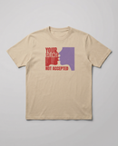 gravisk Your Silence Not Accepted organic graphic tee. Dripping red YOUR SILENCE, two facing silhouettes, NOT ACCEPTED.