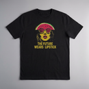 The Future Wears Lipstick Grafik-T-Shirt von gravisk, Produktansicht des Pop-Art-Porträtdrucks.